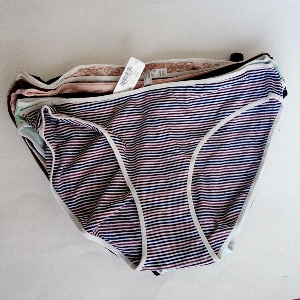 New 10 Pk Le Vie En Rose Assorted Colors & Pattern Cotton Bikini Panties Size XL